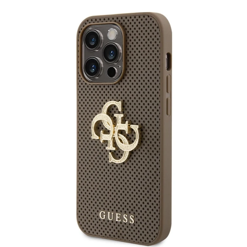 Чехол Guess Perforated PU Leather для Apple iPhone 15 Pro 4G Glitter Taupe - 3666339151447 Чехол Guess Perforated PU Leather для Apple iPhone 15 Pro 4G Glitter Taupe - 3666339151447