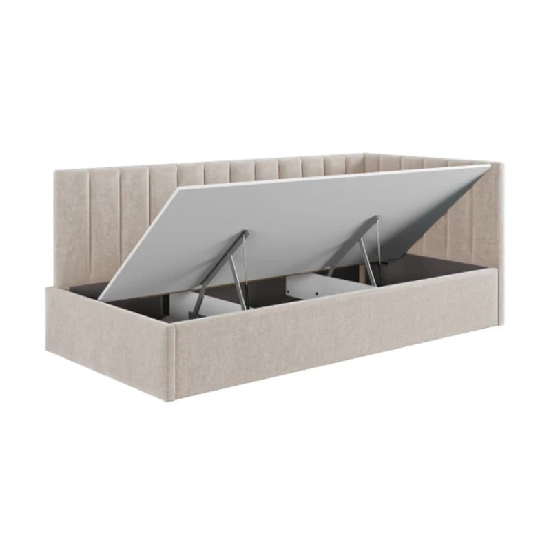 Tək nəfərlik çarpayı Art_tek_yataq 18, laminat/parça, boz, 200x85x90 sm