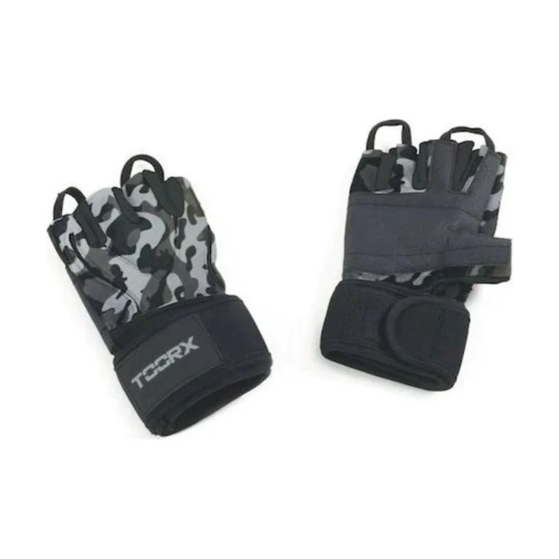 Fitnes üçün əlcəklər Toorx AHF-244, ölçü M, boz/qara Fitnes üçün əlcəklər Toorx AHF-244, ölçü M, boz/qara