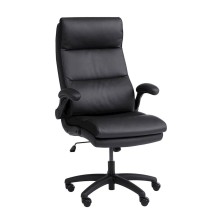 Ofis kreslosu JYSK Kastbjerg 3678802, süni dəri/polad, qara, 67x122/132x70 sm