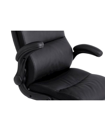 Ofis kreslosu JYSK Kastbjerg 3678802, süni dəri/polad, qara, 67x122/132x70 sm