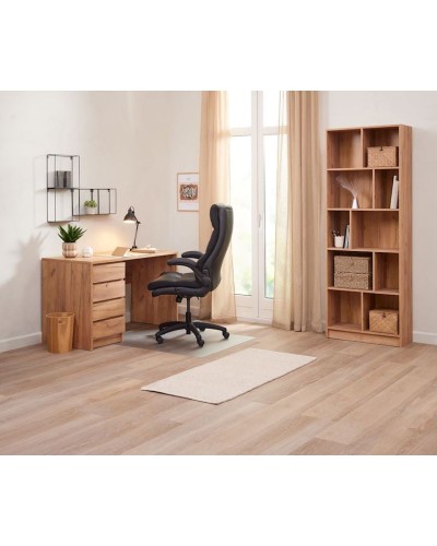 Ofis kreslosu JYSK Kastbjerg 3678802, süni dəri/polad, qara, 67x122/132x70 sm