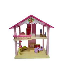 Дом для кукол TQ1704, 3+ года, дерево, коричневый/розовый, 45x30x53 см Дом для кукол TQ1704, 3+ года, дерево, коричневый/розовый, 45x30x53 см