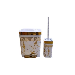 Набор для ванной из пластика, мусорное ведро - 25x32 см, ершик - 46x10 см Набор для ванной из пластика, мусорное ведро - 25x32 см, ершик - 46x10 см