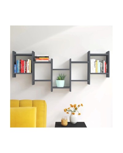 Stellaj Ev Plus, 151x64x20 sm, LDSP, tünd boz