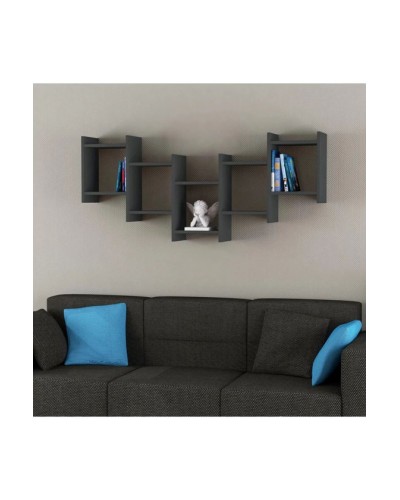 Stellaj Ev Plus, 151x64x20 sm, LDSP, tünd boz
