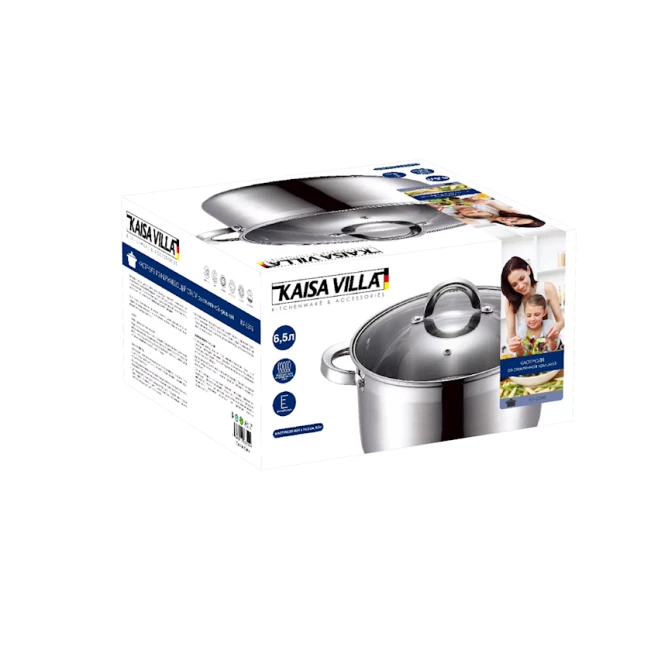 Qazan Kaisa Villa KV-2246, paslanmayan polad, gümüşü