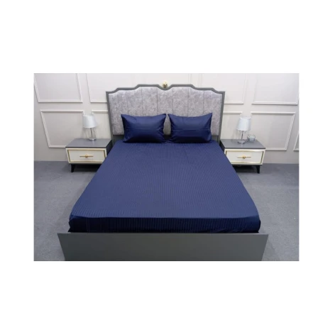 Комплект постельного белья Hanzade Home Collection 2110000003939, простыня 180x200 см, 2 наволочки 50x70 см, двуспальный, атлас/сатин, синий