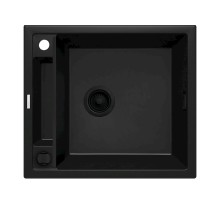Mətbəx çanağı Deante Magnetic N103, qranit, qara, 56x50x21.9 sm