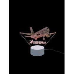 3D-ночник самолет «Азербайджанские авиалинии», пластик, 9х17х24 см 3D-ночник самолет «Азербайджанские авиалинии», пластик, 9х17х24 см