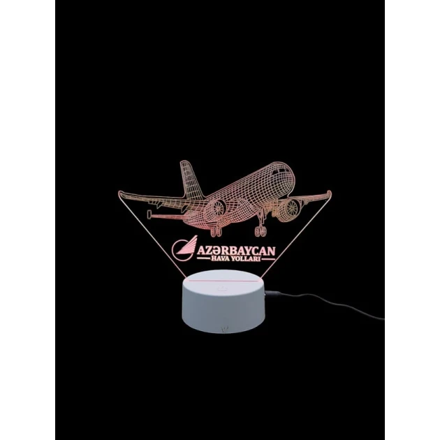 3D-ночник самолет «Азербайджанские авиалинии», пластик, 9х17х24 см 3D-ночник самолет «Азербайджанские авиалинии», пластик, 9х17х24 см