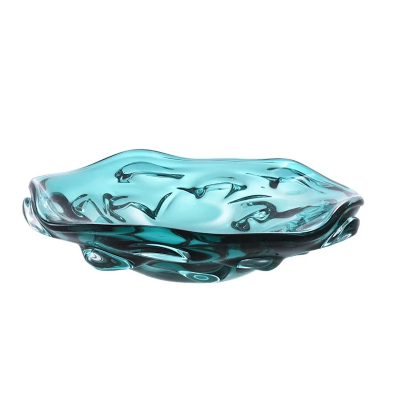 Пепельница Eichholtz Kane L, 34x8 см, стекло, бирюзовый Пепельница Eichholtz Kane L, 34x8 см, стекло, бирюзовый