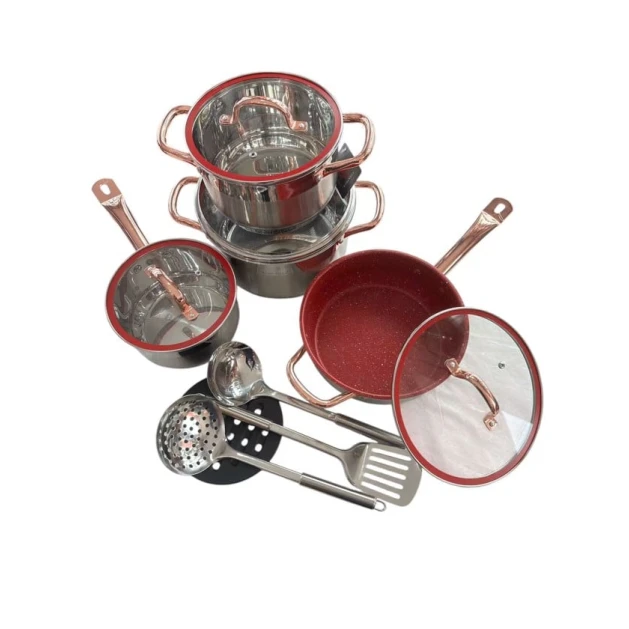 Набор посуды Kaisa Villa 00709, нержавеющая сталь, серебристый, 20/24/18 см, 8 шт Набор посуды Kaisa Villa 00709, нержавеющая сталь, серебристый, 20/24/18 см, 8 шт