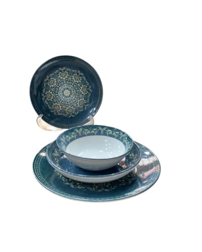 Süfrə qab-qacaq Sarina SHA-00006596, farfor, göy, 6 nəfərlik, 24 ədəd