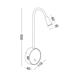 Настенный светильник Lustore LSW423-BK, 4x11.5x55.5 см, черный Настенный светильник Lustore LSW423-BK, 4x11.5x55.5 см, черный