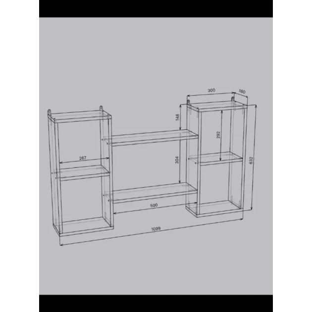 Divar rəfi Art Mebel 138, laminat, 100х60х15 sm, Votan