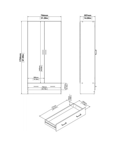 Şkaf Art Mebel Art-60-29, bej, laminat, 210х60х50 sm