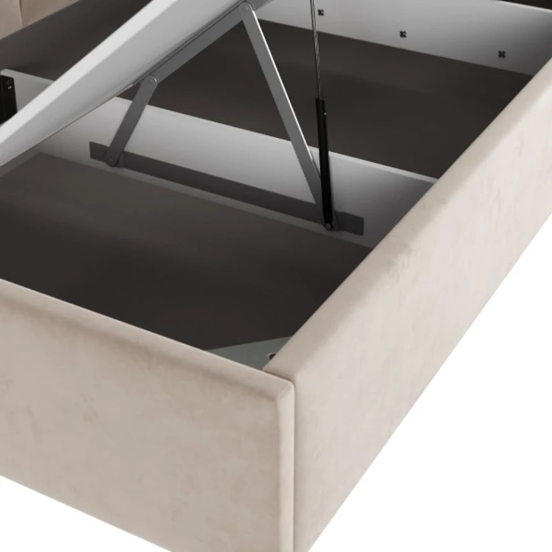 Односпальная кровать Art_tek_yataq(100) 69, ламинат/текстиль, бежевая, 200x85x100 см