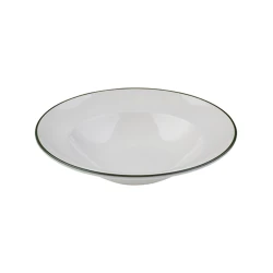 Тарелка глубокая ID-Fine Modest Green Miro, фарфор, белая/зеленая, 420 мл, 25 см