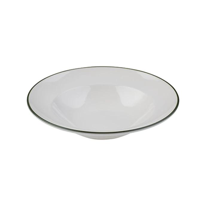 Тарелка глубокая ID-Fine Modest Green Miro, фарфор, белая/зеленая, 420 мл, 25 см