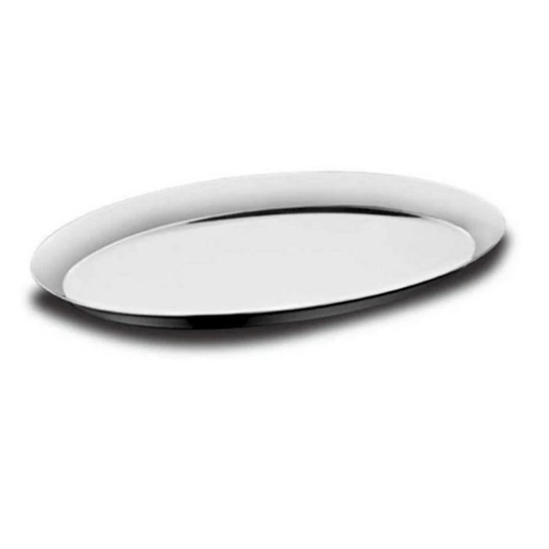 Поднос Korkmaz Oval A1786, 25x18 см, нержавеющая сталь, серебристый
