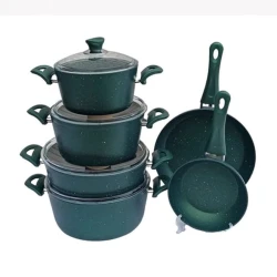 Набор посуды Nipmar Bianco, гранит, зеленый, 6 предметов