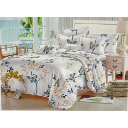 Комплект постельного белья Sahara SHA-0000452, пододеяльник 230x240 см, простыня 200x220 см, 2 шт наволочки 50x70 см, двуспальный, сатин, разноцветный