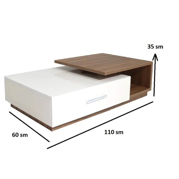 Журнальный столик Laris ev_12116209, ЛДСП, коричневый/белый