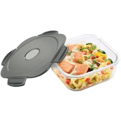 Ланч-бокс Maped Picnik, 1.2 л, 20x20x7 см, стеклянный, серый Ланч-бокс Maped Picnik, 1.2 л, 20x20x7 см, стеклянный, серый
