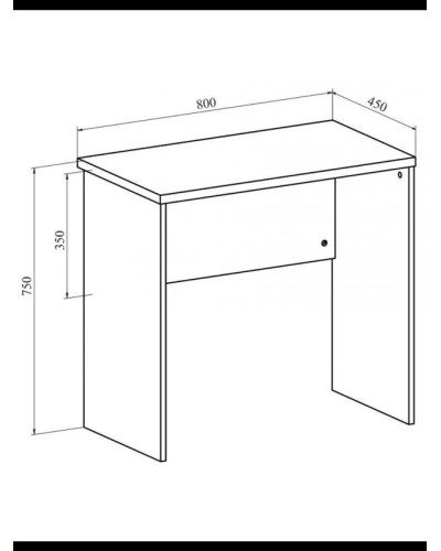 Makiyaj masası Art Mebel 33, laminat, 75x80x45 sm, sonoma