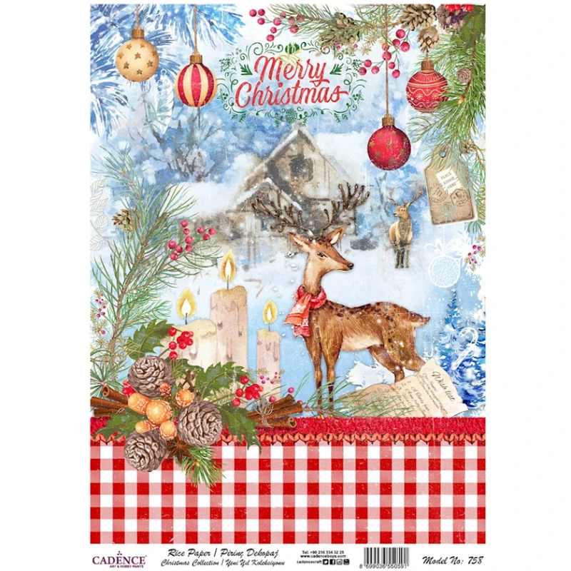 Рисовая бумага для декупажа Cadence A3,758 30x42 см Рисовая бумага для декупажа Cadence A3,758 30x42 см