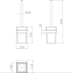 Ершик для унитаза Teka Formentera 17085020G2, с керамической подставкой, настенный, золотистый Ершик для унитаза Teka Formentera 17085020G2, с керамической подставкой, настенный, золотистый