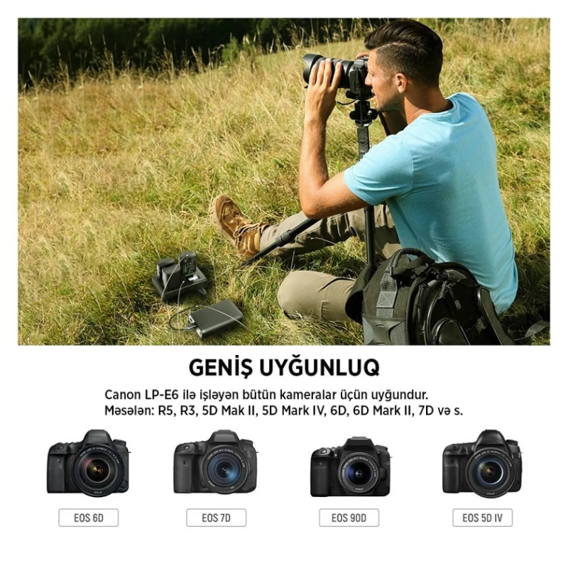 Комплект аккумулятора и адаптера Neewer LP-E6 Комплект аккумулятора и адаптера Neewer LP-E6