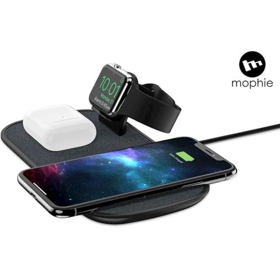 Беспроводное зарядное устройство Mophie 3-in-1 Wireless Pad Fast QI Charge 7.5W Беспроводное зарядное устройство Mophie 3-in-1 Wireless Pad Fast QI Charge 7.5W