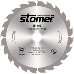 Пильный диск Stomer SB-165, 165x20x2.2 24T