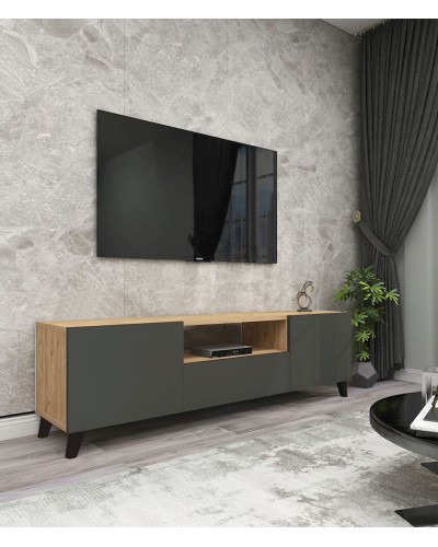 TV üçün tumba Qred ev_12115493, LDSP, antrasit/qəhvəyi, 180x45x35 sm