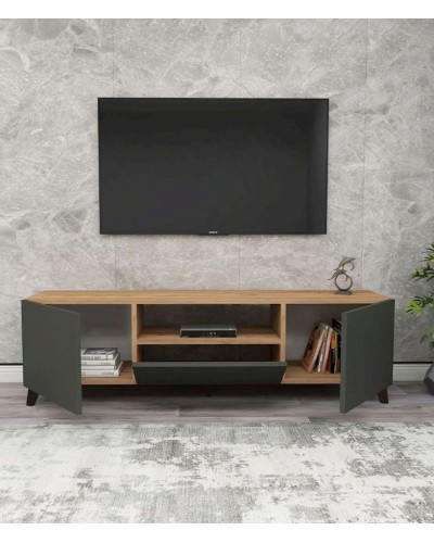 TV üçün tumba Qred ev_12115493, LDSP, antrasit/qəhvəyi, 180x45x35 sm