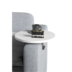 Журнальный столик Zigon Sehpa, ДСП/металл, белый, 34x34x10 см