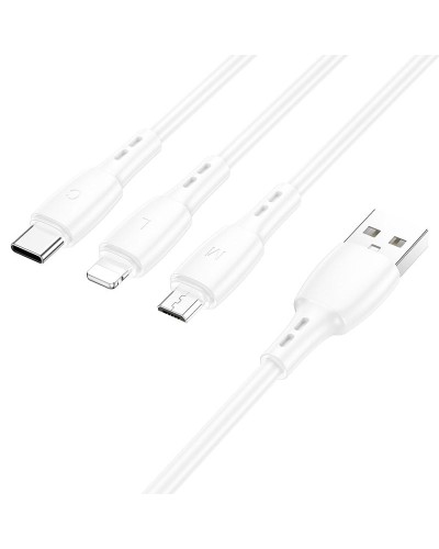 Кабель USB Borofone BX71 3in1 White