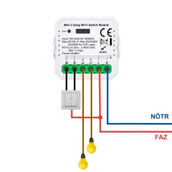 Двухканальное умное реле Tuya Mini WiFi - WRM-02