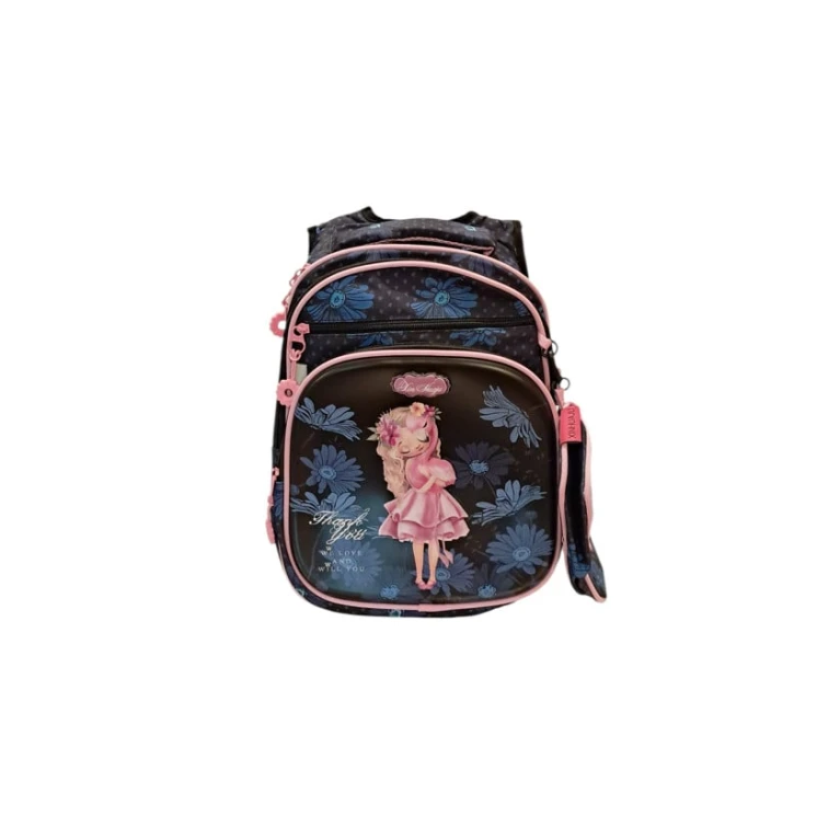 Məktəbli bel çantası Xinhuaju B-59, 35x28x15 sm, qələmdan ilə, rəngbərəng