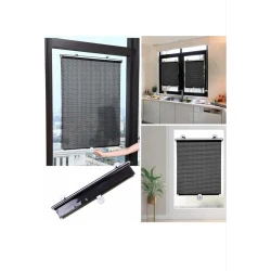 Солнцезащитная штора на окна DZHTUF B0C1Y41RNL, черный, 45x125 см