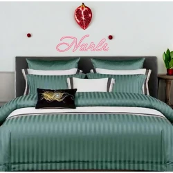 Комплект постельного белья Narlı 000418, пододеяльник 200x230 см, простыня 230x250 см, наволочка 50х70 см, евро, сатин, зеленый