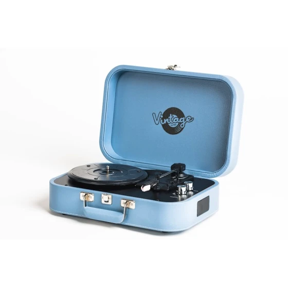Проигрыватель виниловых пластинок Vintage Blue Deluxe Проигрыватель виниловых пластинок Vintage Blue Deluxe