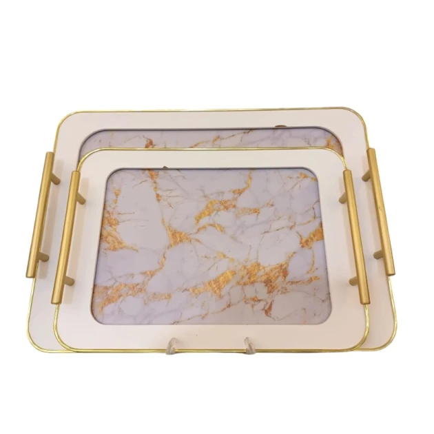 Набор подносов MagiDeal SE177, белый/золотистый Набор подносов MagiDeal SE177, белый/золотистый