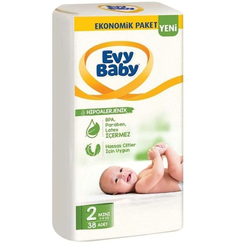 Детские подгузники Evy Baby 2 Mini, для всех, 38 шт