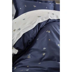 Комплект постельного белья DantelTeks-065, двуспальный, синий/белый