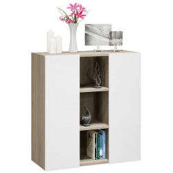 Tumba, 75x70x31 sm, LDSP, ağ/qəhvəyi