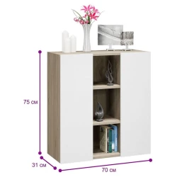 Tumba, 75x70x31 sm, LDSP, ağ/qəhvəyi