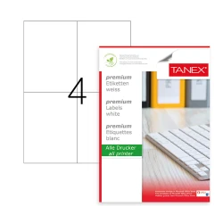 Özüyapışdırılan etiketlər Tanex TW-2204, 105x148.5 mm, 4 əd x 100 vərəq